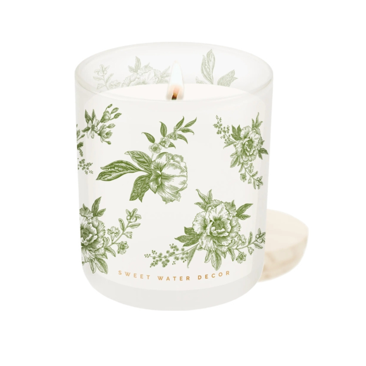 Green Botanical Bloom 12oz Glass Candle