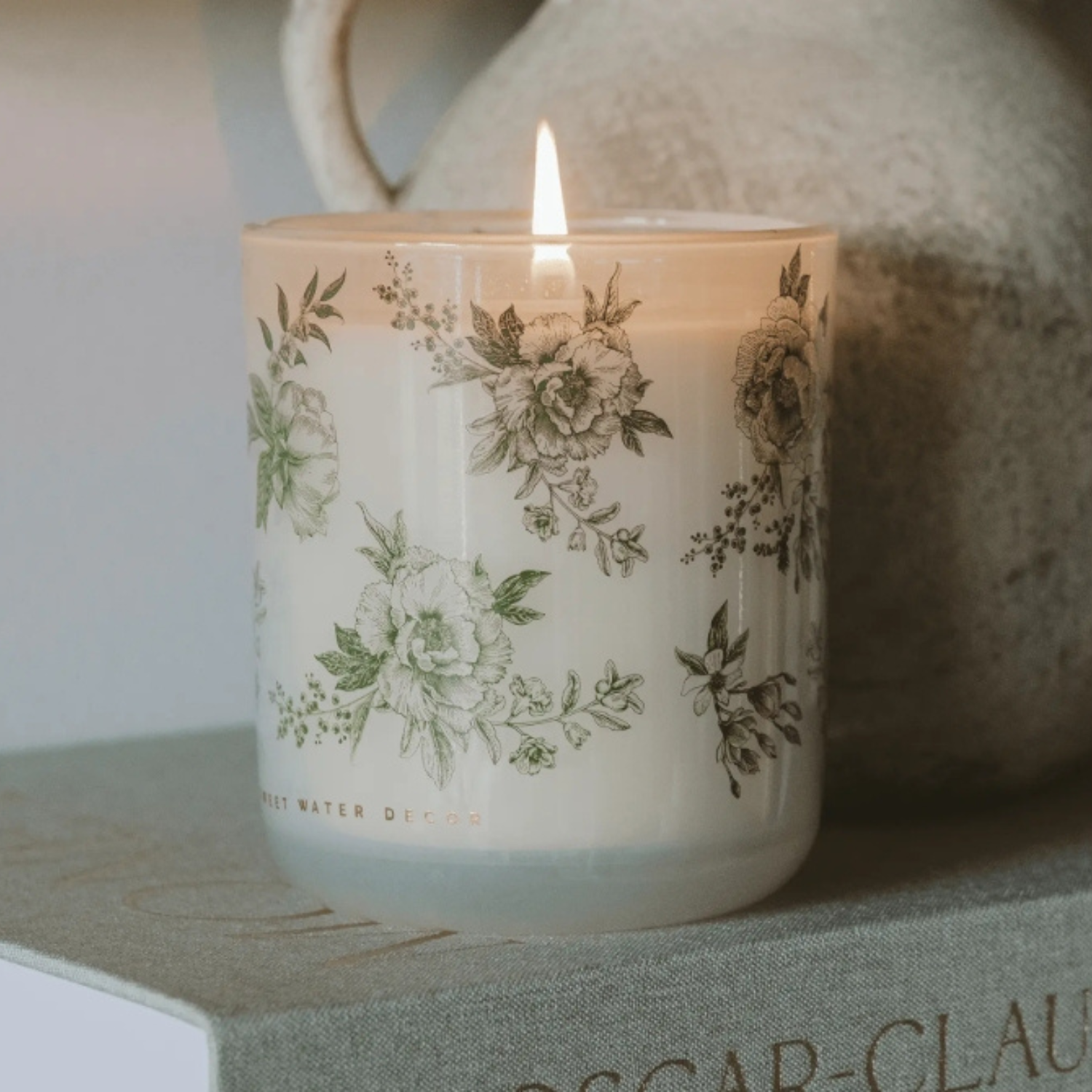 Green Botanical Bloom 12oz Glass Candle