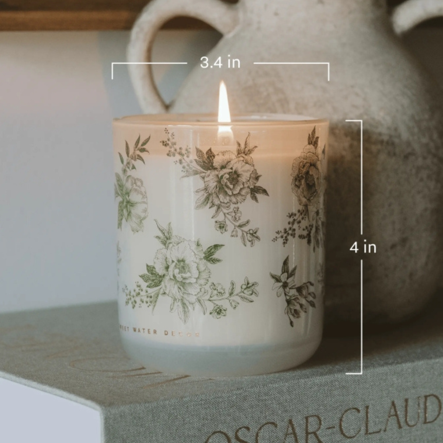 Green Botanical Bloom 12oz Glass Candle