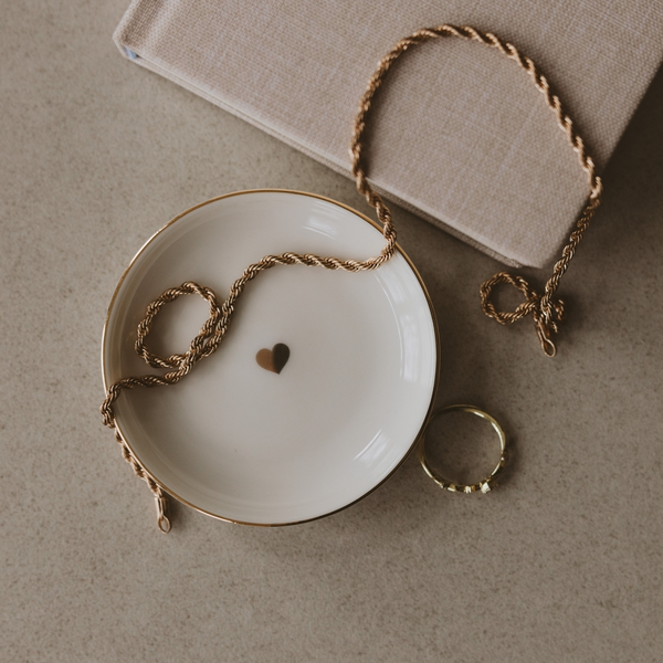 Gold Heart Trinket Tray