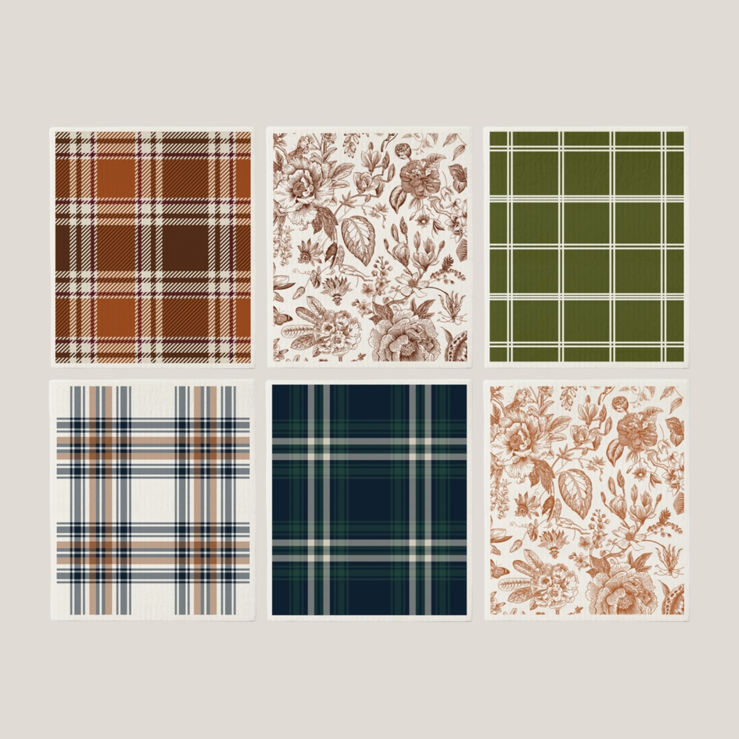 Autumn Charm Swedish Dish Cloths (Set of 6)
