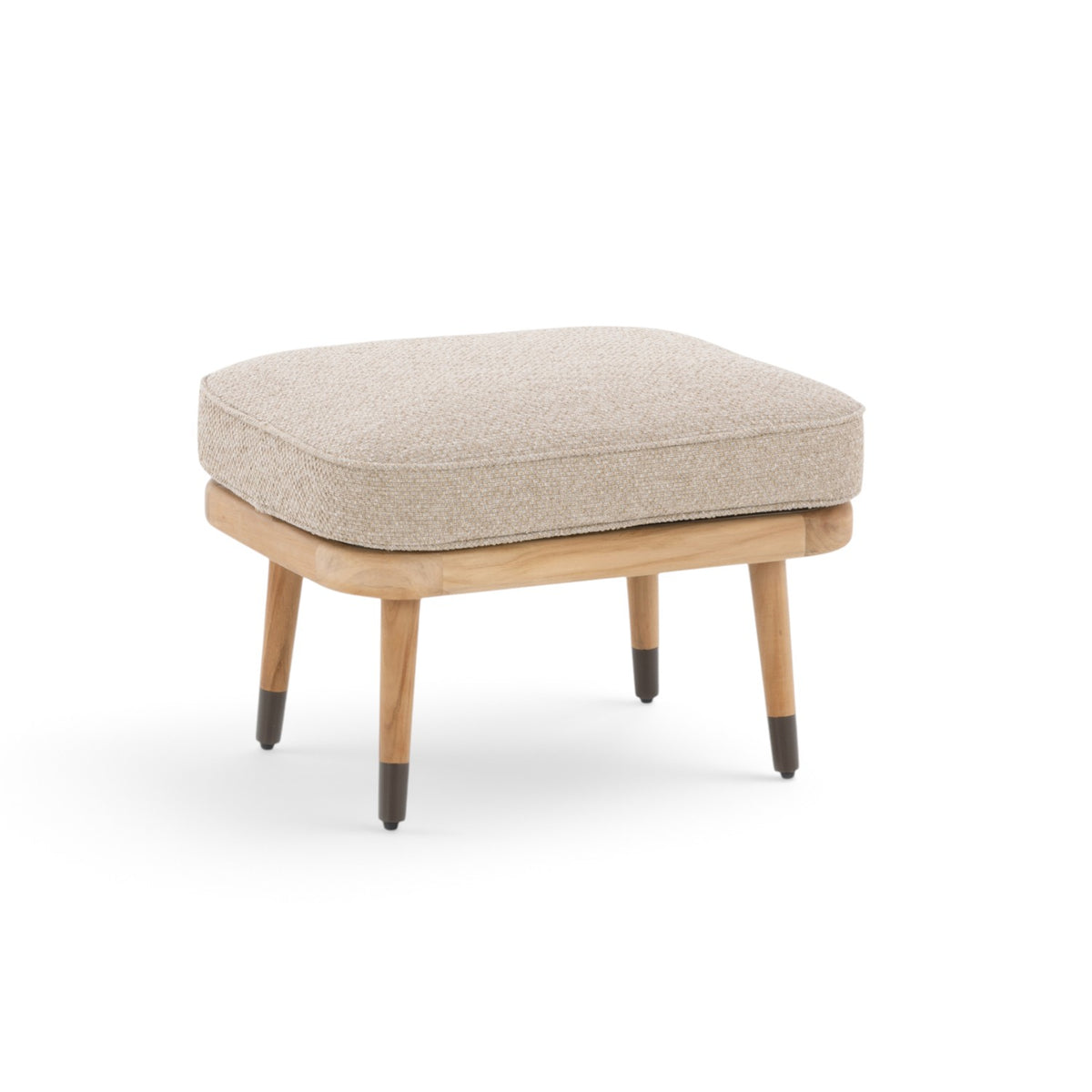 Cypress Teak Ottoman - Natural Oatmeal