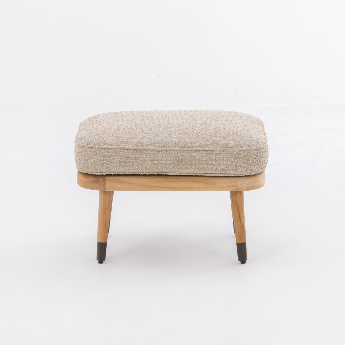 Cypress Teak Ottoman - Natural Oatmeal
