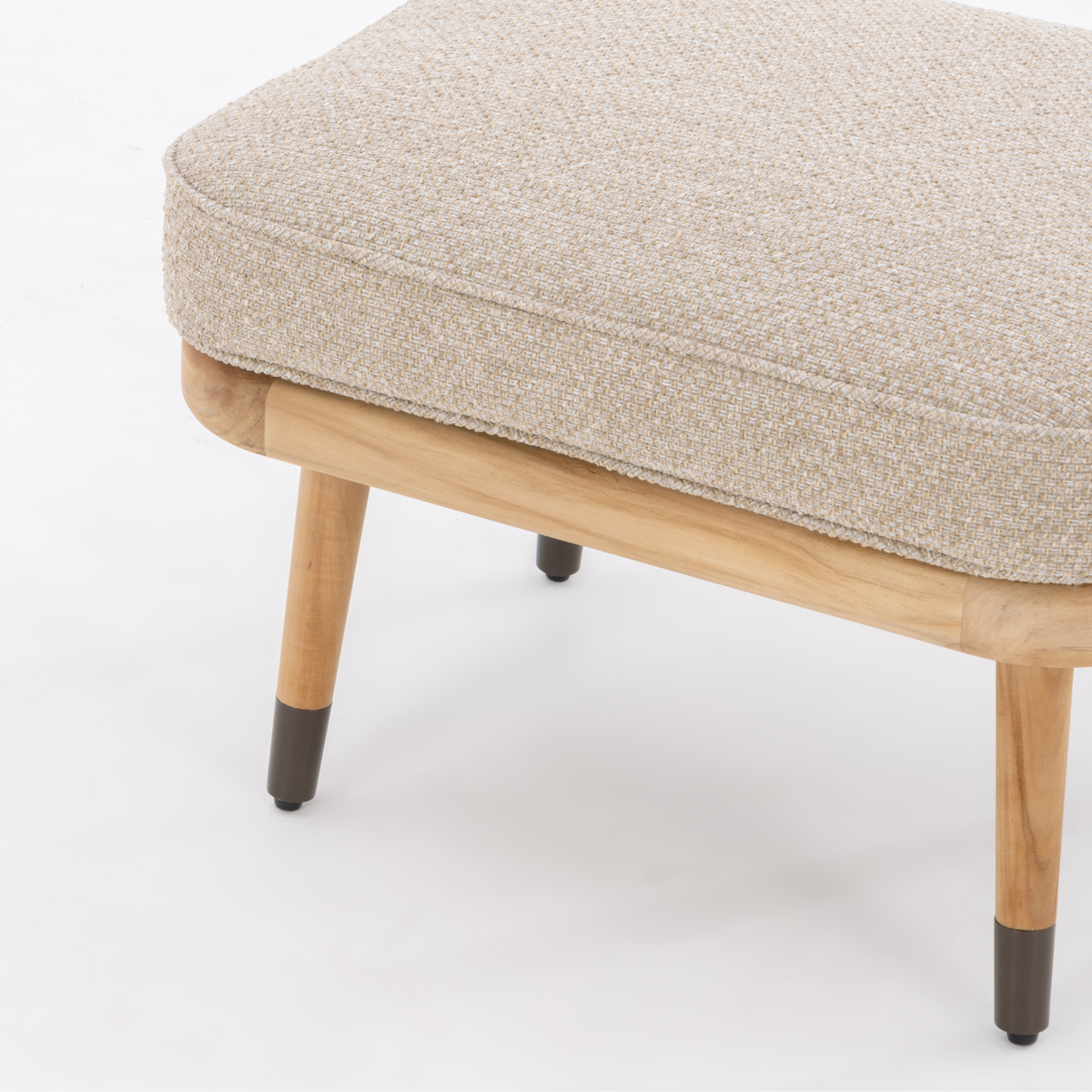Cypress Teak Ottoman - Natural Oatmeal