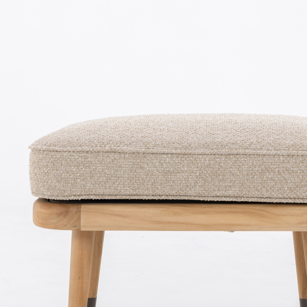 Cypress Teak Ottoman - Natural Oatmeal