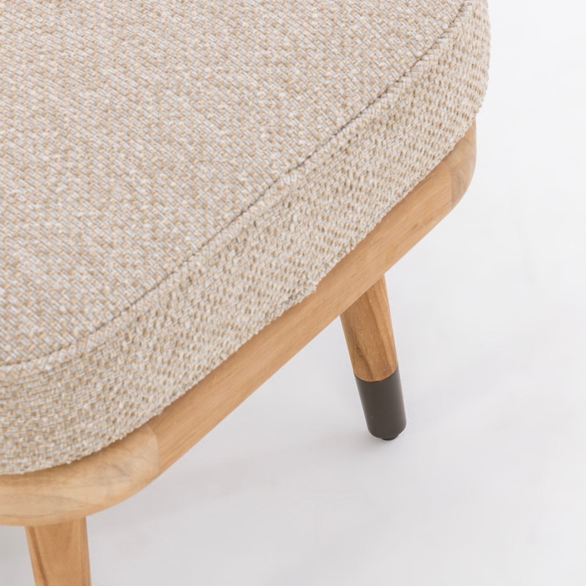 Cypress Teak Ottoman - Natural Oatmeal