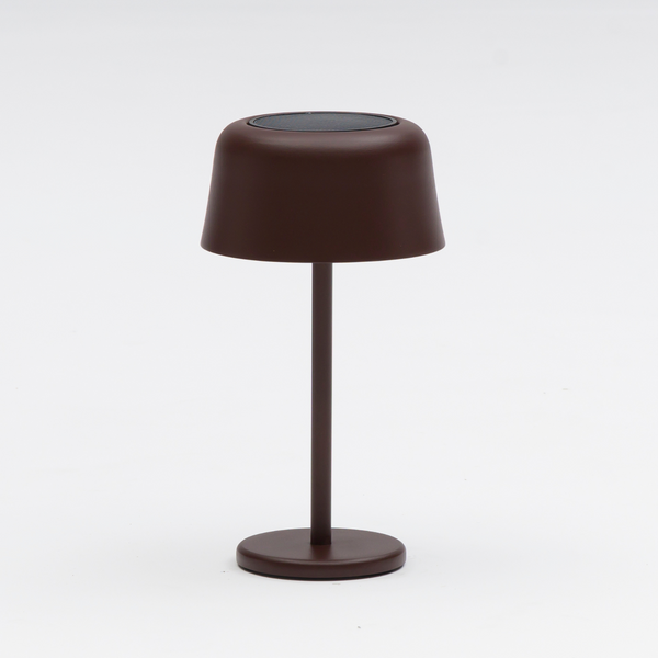 Lumiere Dome Rechargeable/Solar Lamp - Cocoa/Aluminum