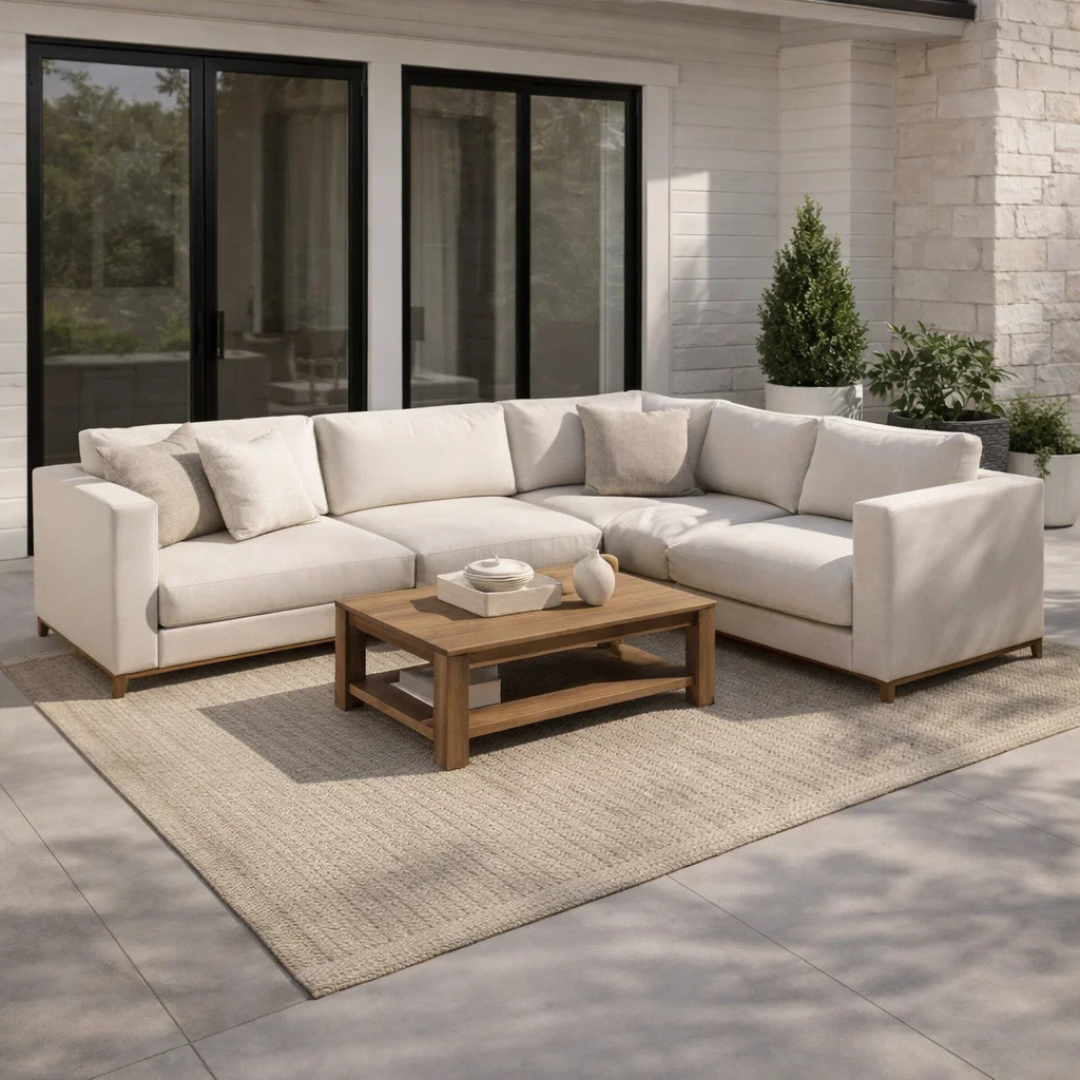 Hauser Lakeside Outdoor Textilene Rug - Oatmeal