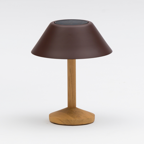 Lumiere Tapered Rechargeable/Solar Lamp - Cocoa/Teak