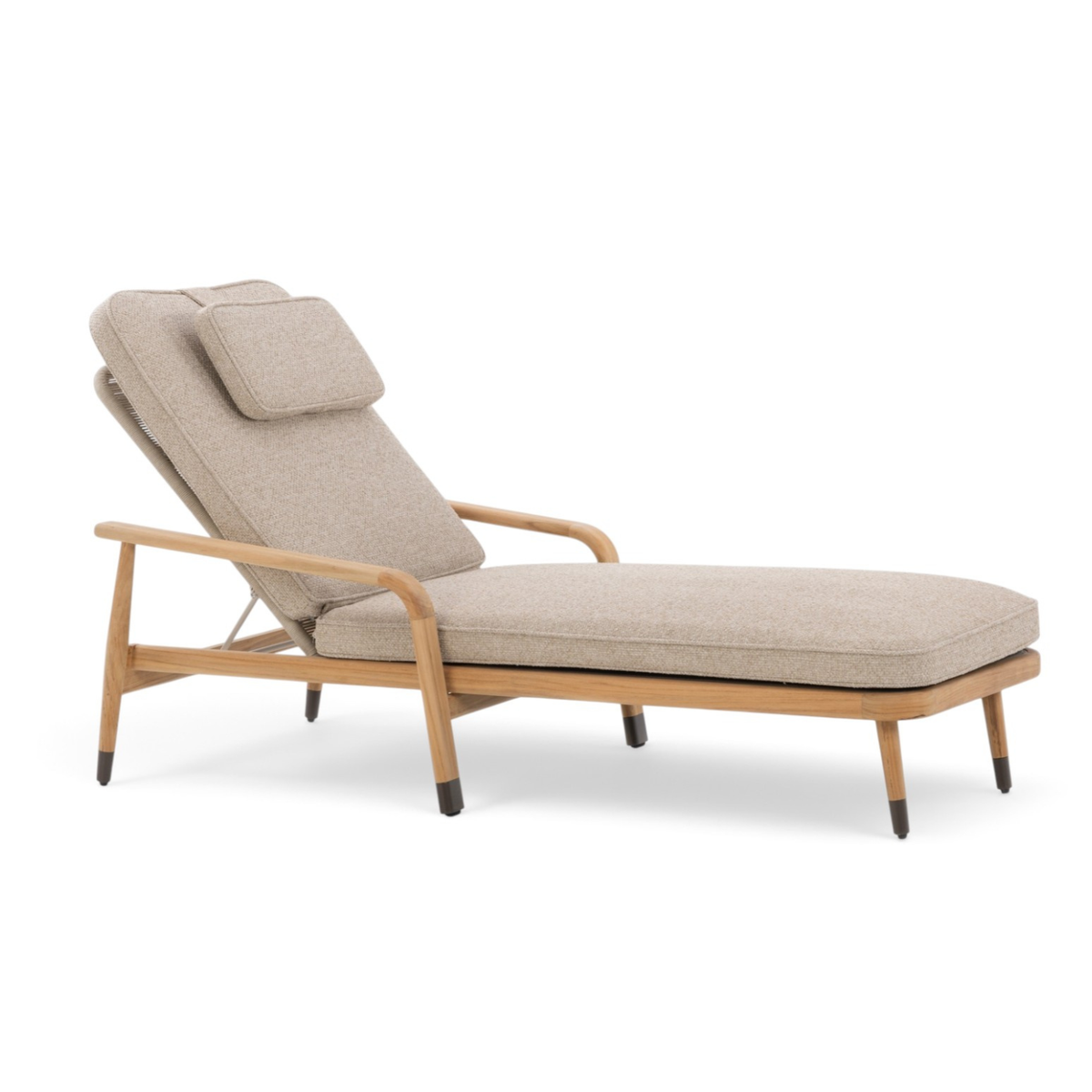Cypress Teak Sun Lounger - Natural Oatmeal