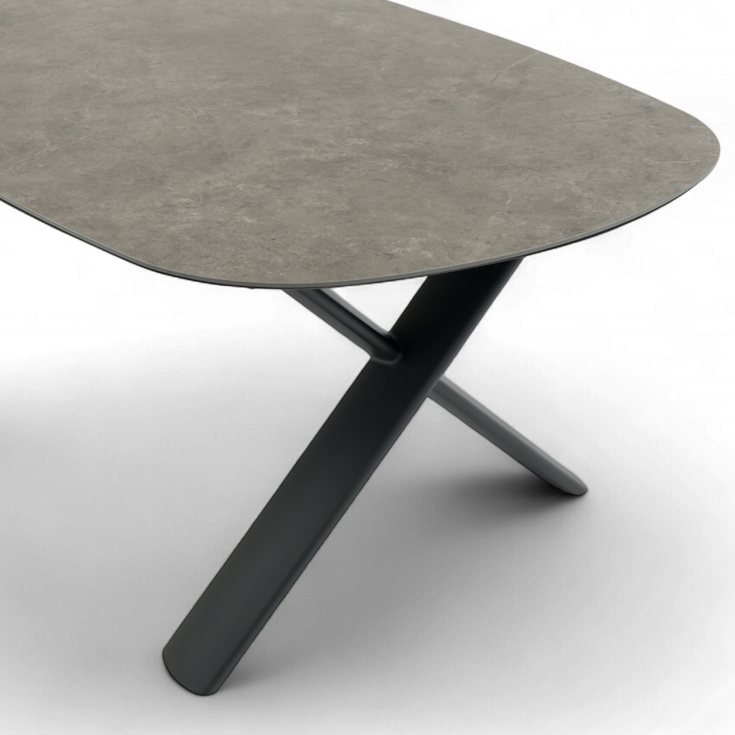 Simcoe Ceramic  98/122" Extension Dining Table - Charcoal