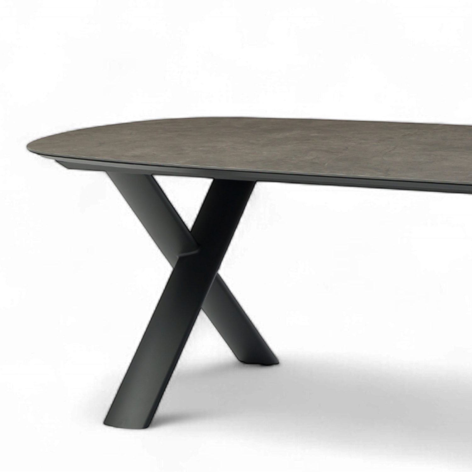 Simcoe Ceramic  98/122" Extension Dining Table - Charcoal