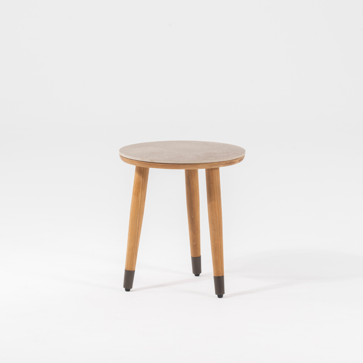 Cypress Teak 16" Side Table - Sabbia Pana Ceramic Top