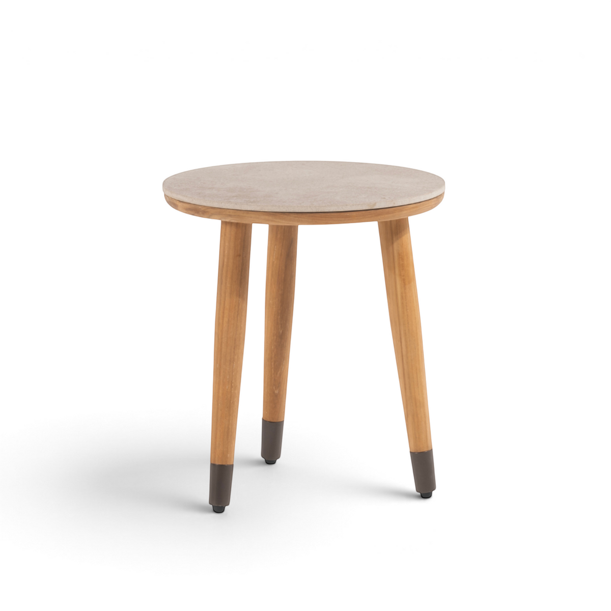 Cypress Teak 16" Side Table - Sabbia Pana Ceramic Top