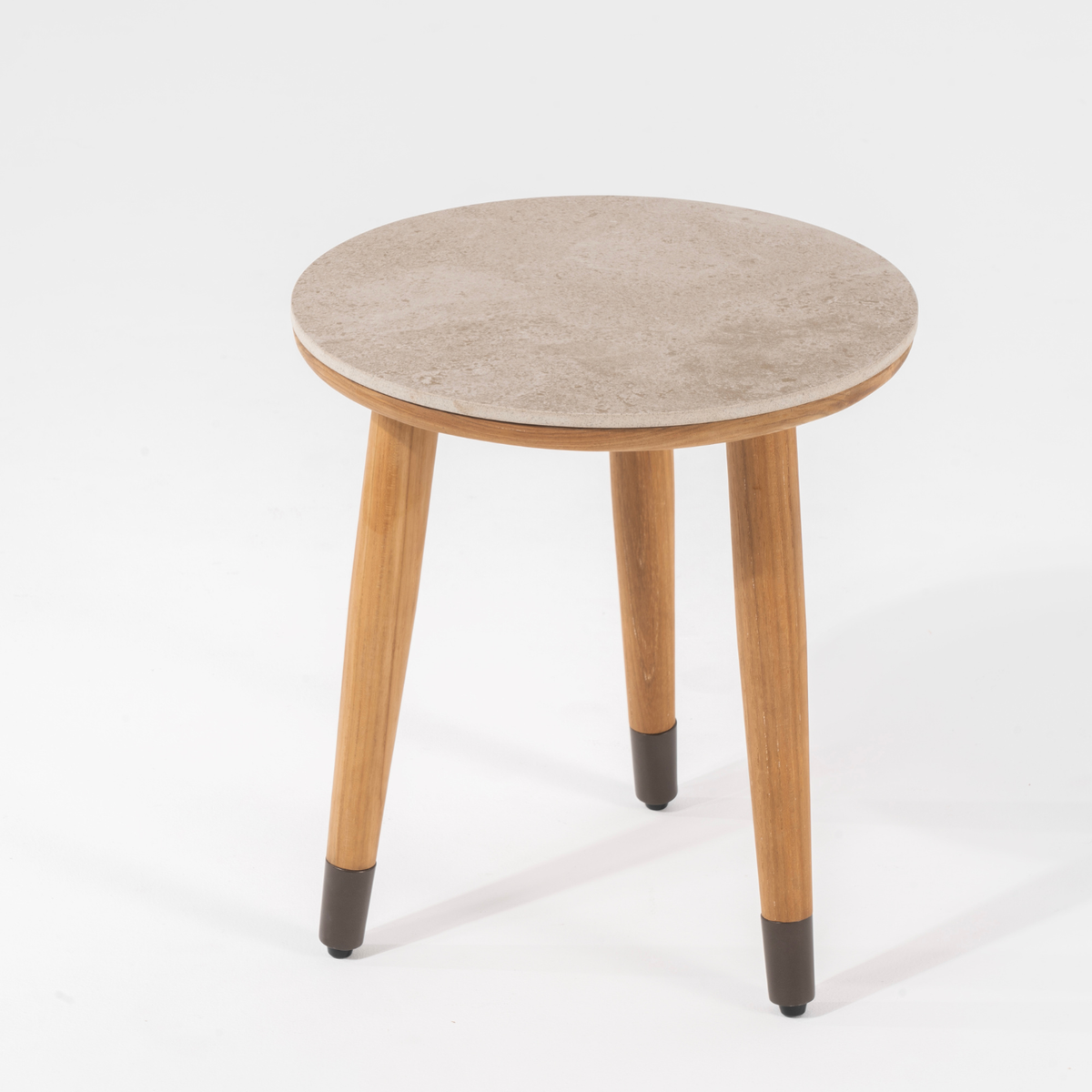 Cypress Teak 16" Side Table - Sabbia Pana Ceramic Top