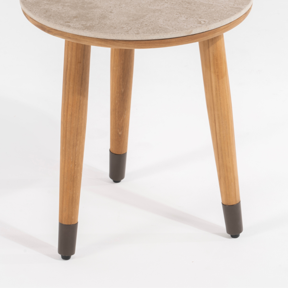 Cypress Teak 16" Side Table - Sabbia Pana Ceramic Top