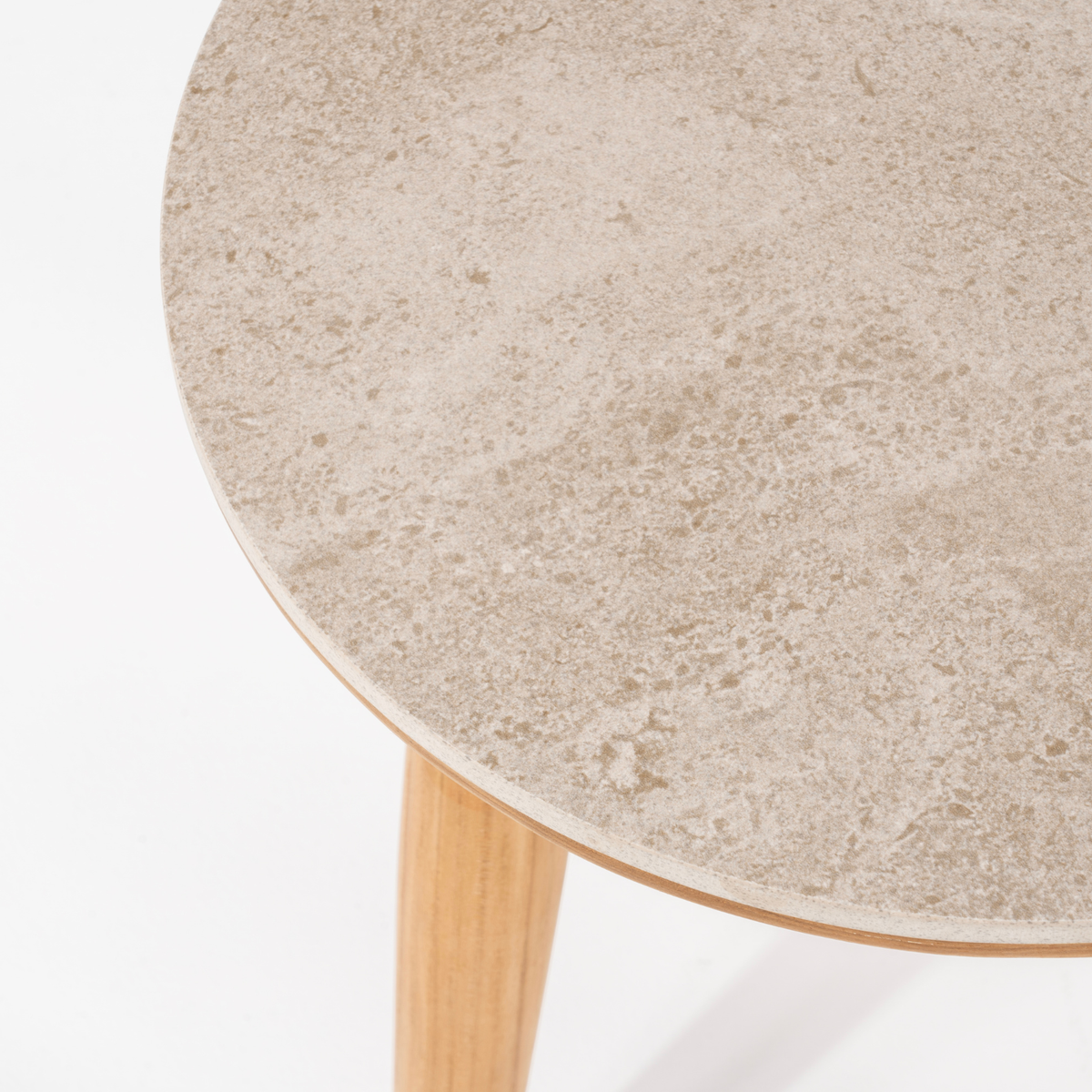 Cypress Teak 16" Side Table - Sabbia Pana Ceramic Top