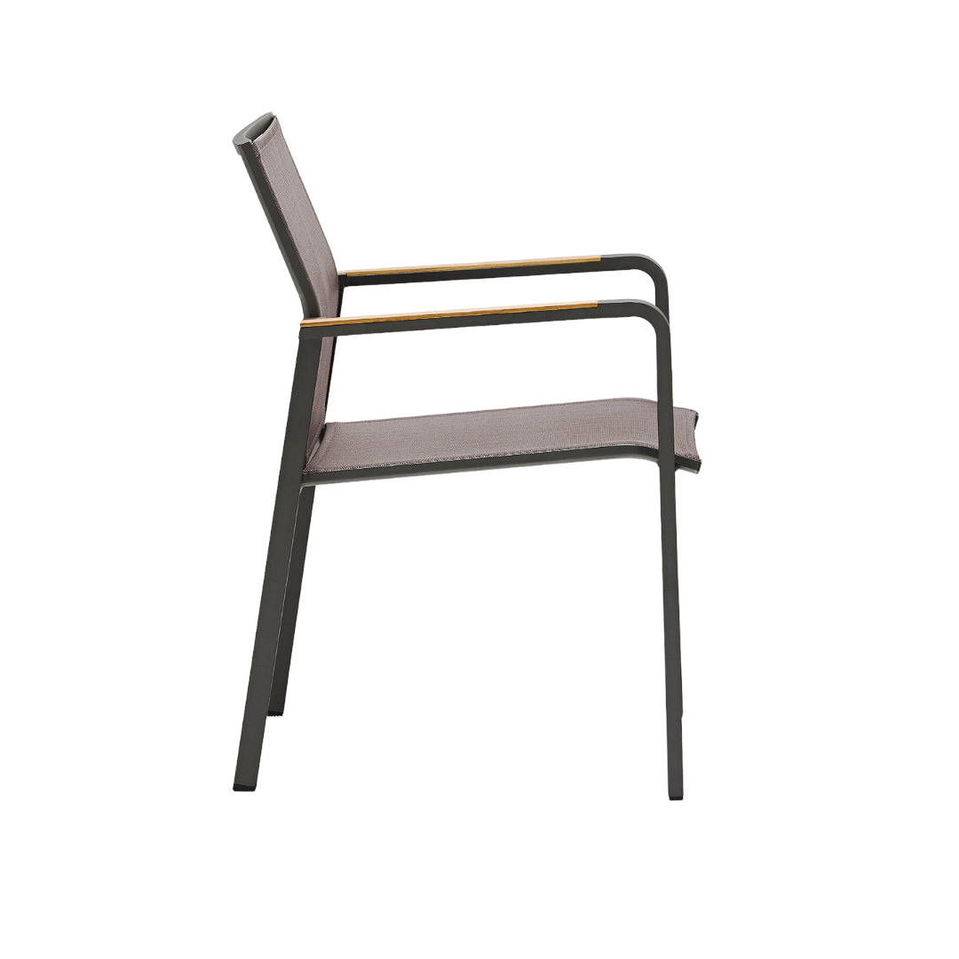 Windsor Stackable Dining Armchair -  Charcoal/Moody Taupe