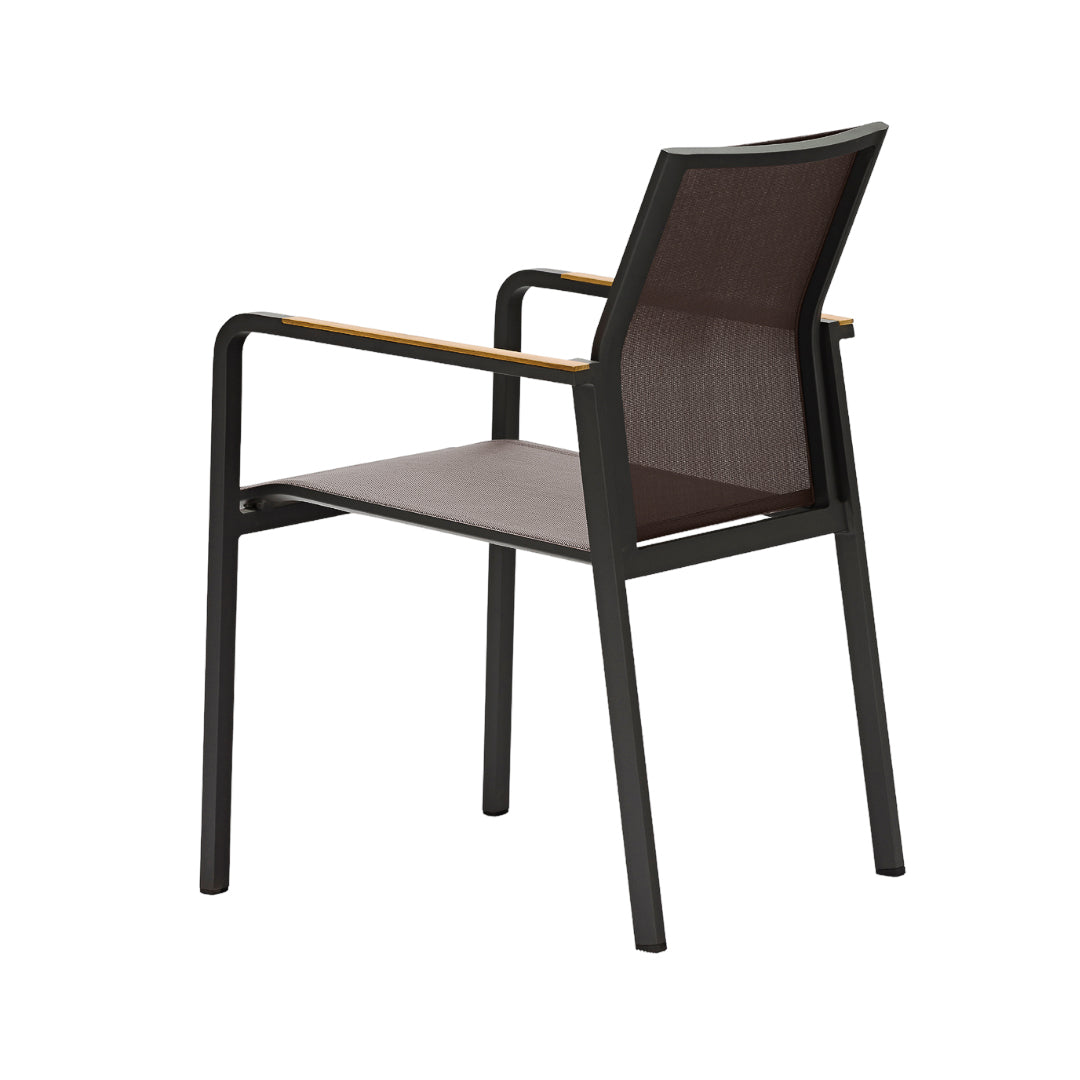 Windsor Stackable Dining Armchair -  Charcoal/Moody Taupe