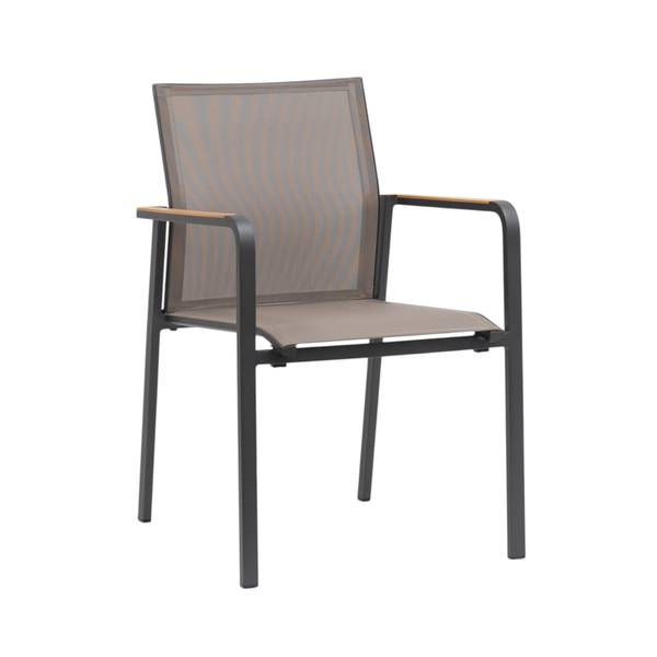 Windsor Stackable Dining Armchair -  Charcoal/Moody Taupe