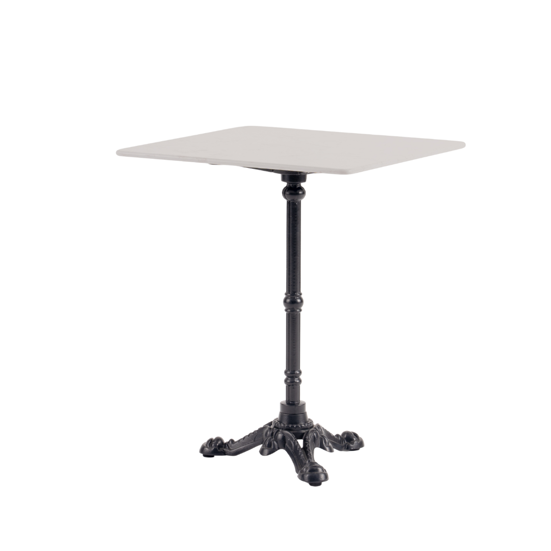 French 24" Square Marble Bistro Table