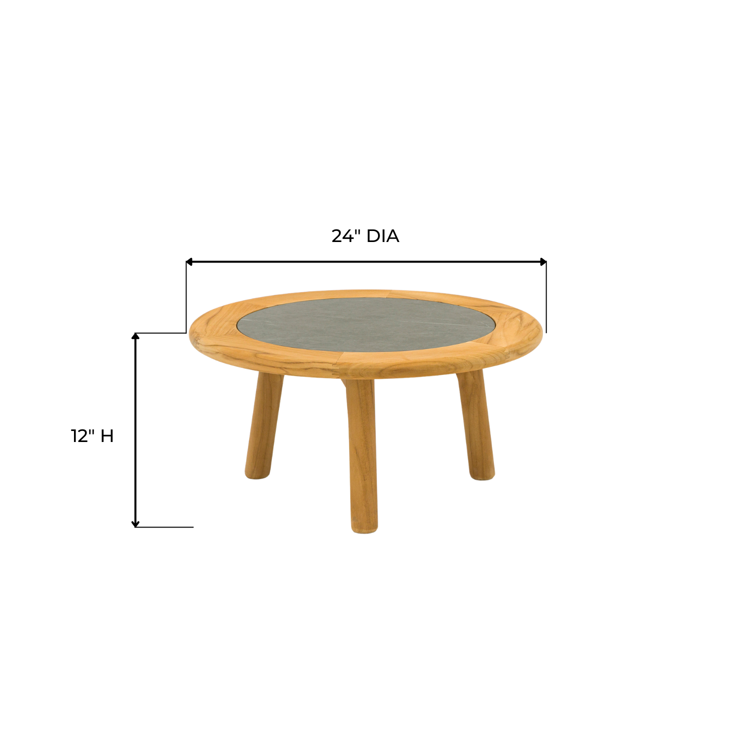 Alta II Teak Coffee Tables with Ceramic Top - Charcoal