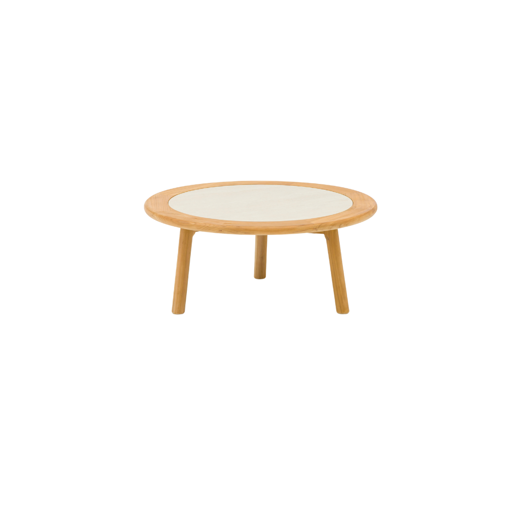 Alta II Teak Coffee Tables with Ceramic Top - Beige