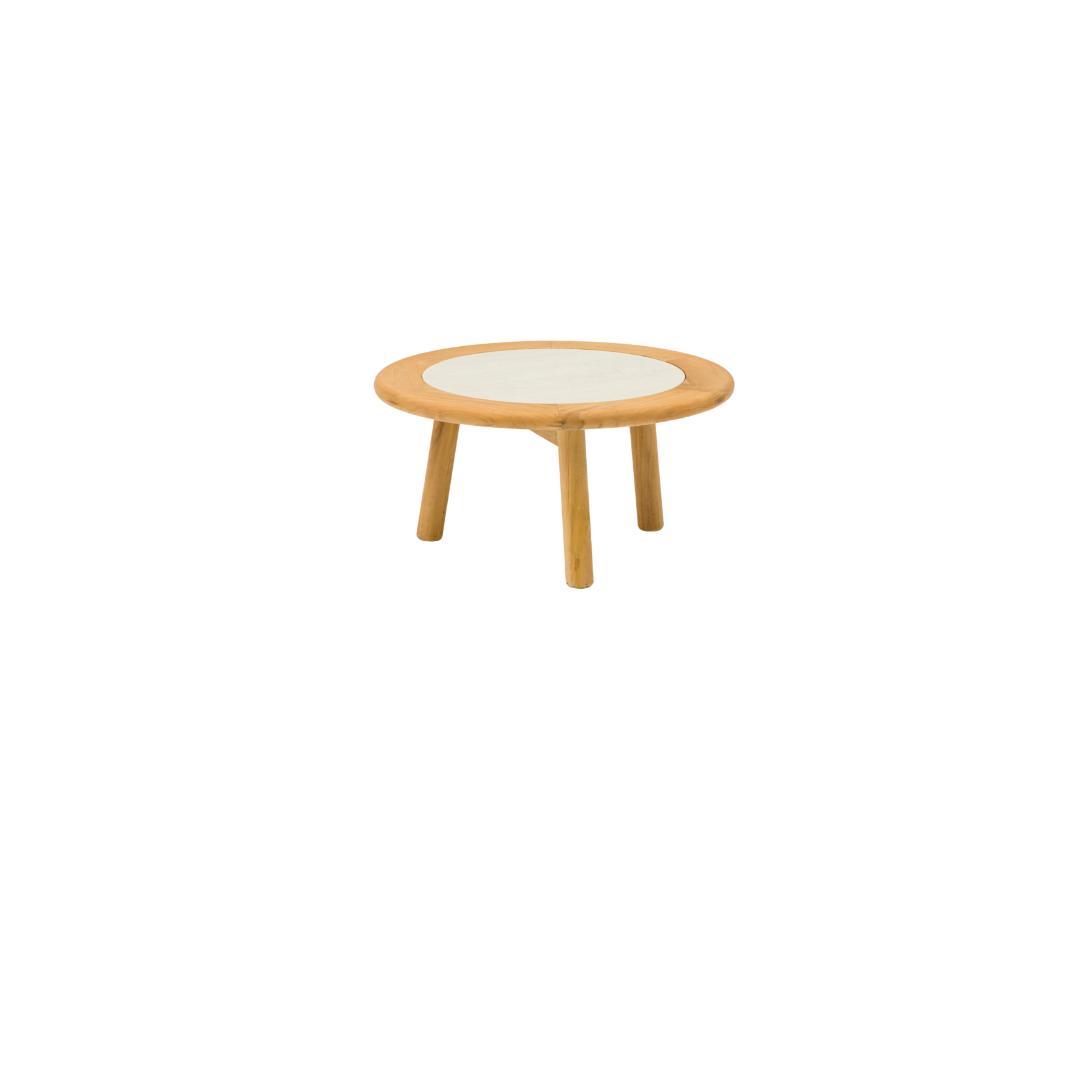 Alta II Teak Coffee Tables with Ceramic Top - Beige