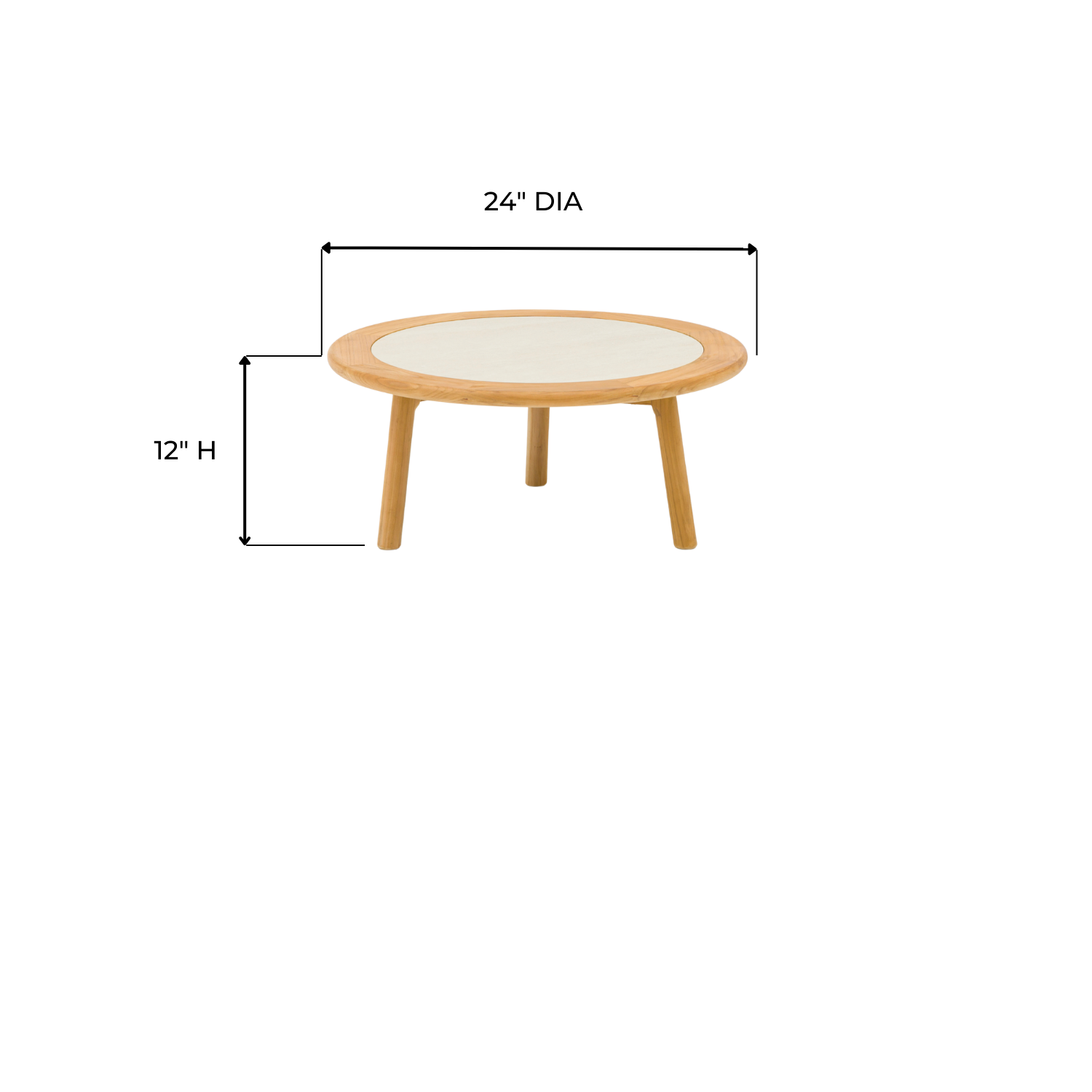 Alta II Teak Coffee Tables with Ceramic Top - Beige