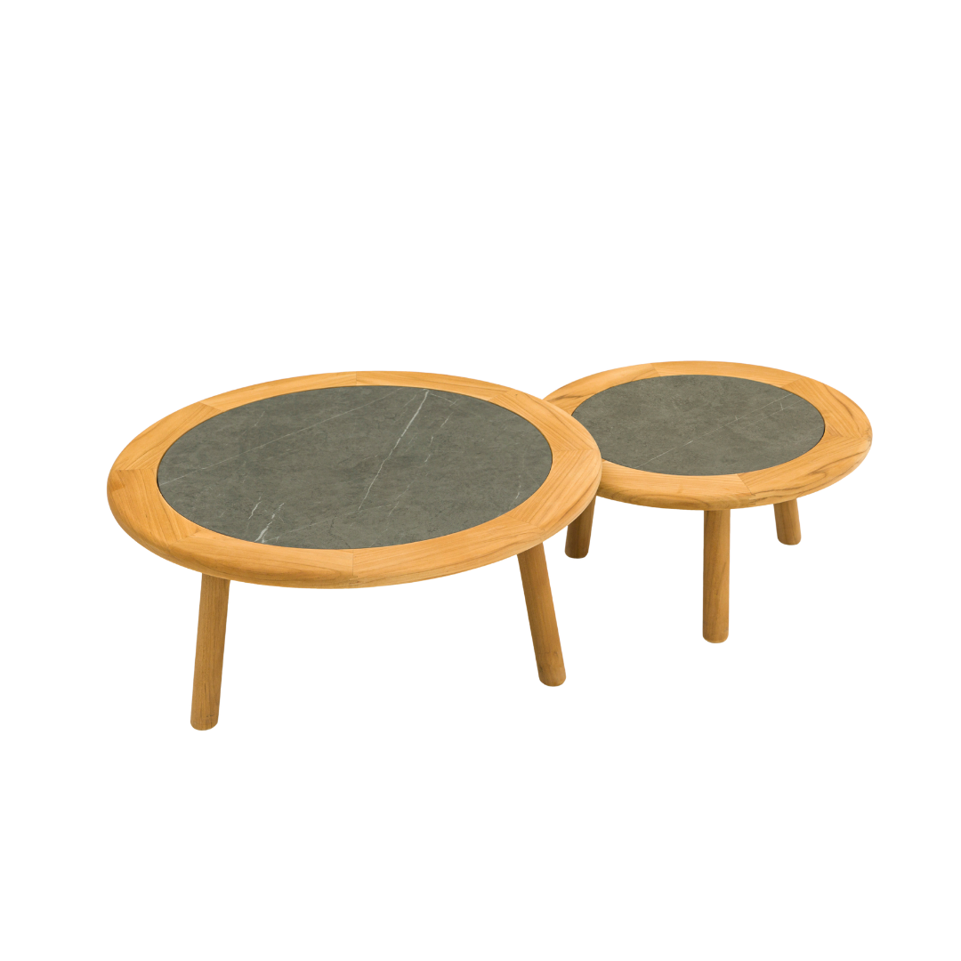 Alta II Teak Coffee Tables with Ceramic Top - Charcoal