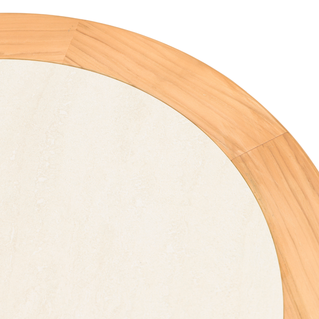 Alta II Teak Coffee Tables with Ceramic Top - Beige