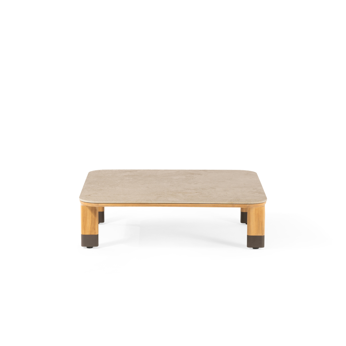 Cypress Teak 35" Square Coffee Table - Sabbia Pana Ceramic Top