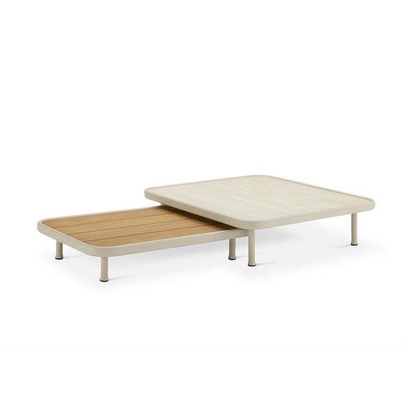 Laval Ceramic/Teak Coffee Table - Beige