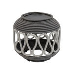 Woven Charcoal Outdoor Solar Lantern