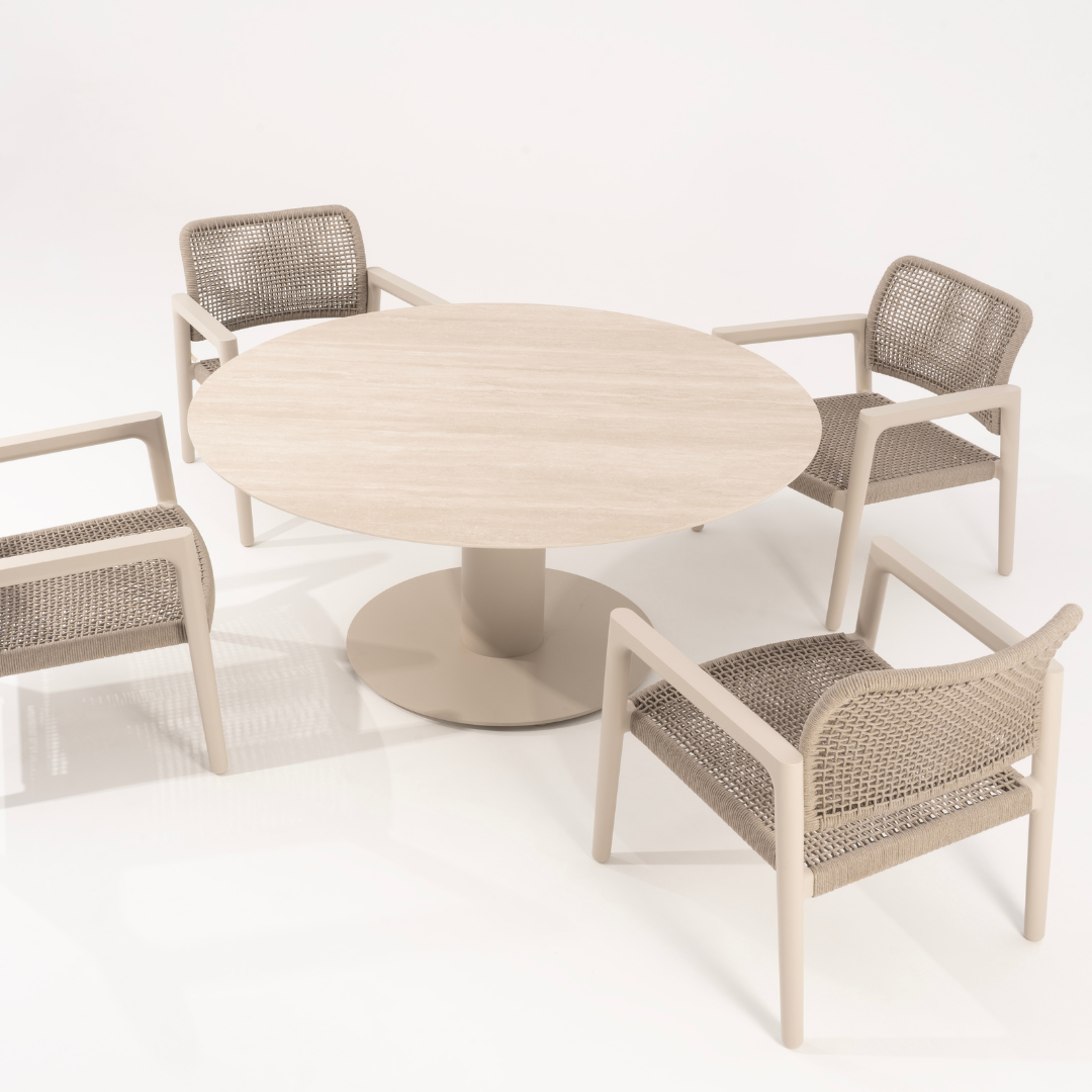 Granby Ceramic Chat Table - Beige