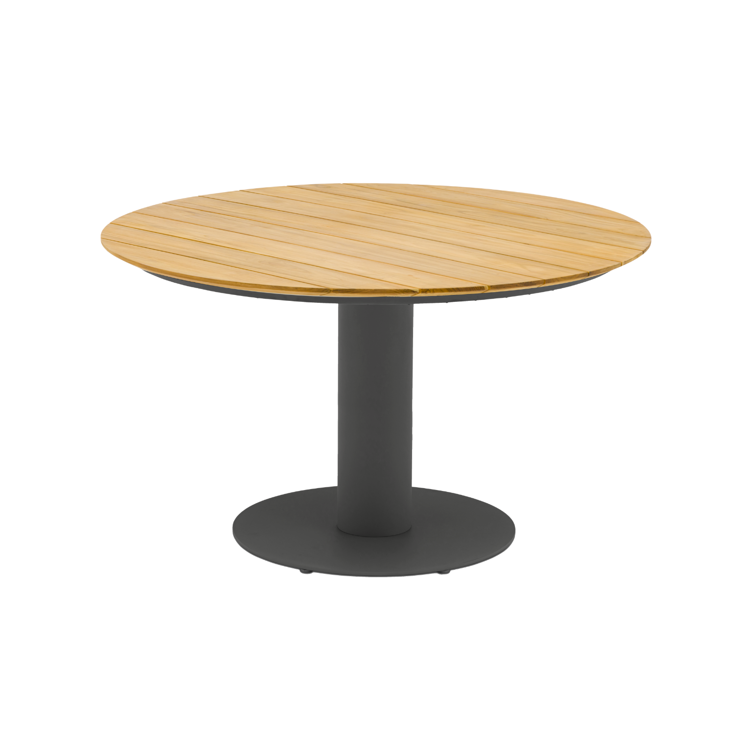 Granby Teak 59" Round Dining Table - Charcoal