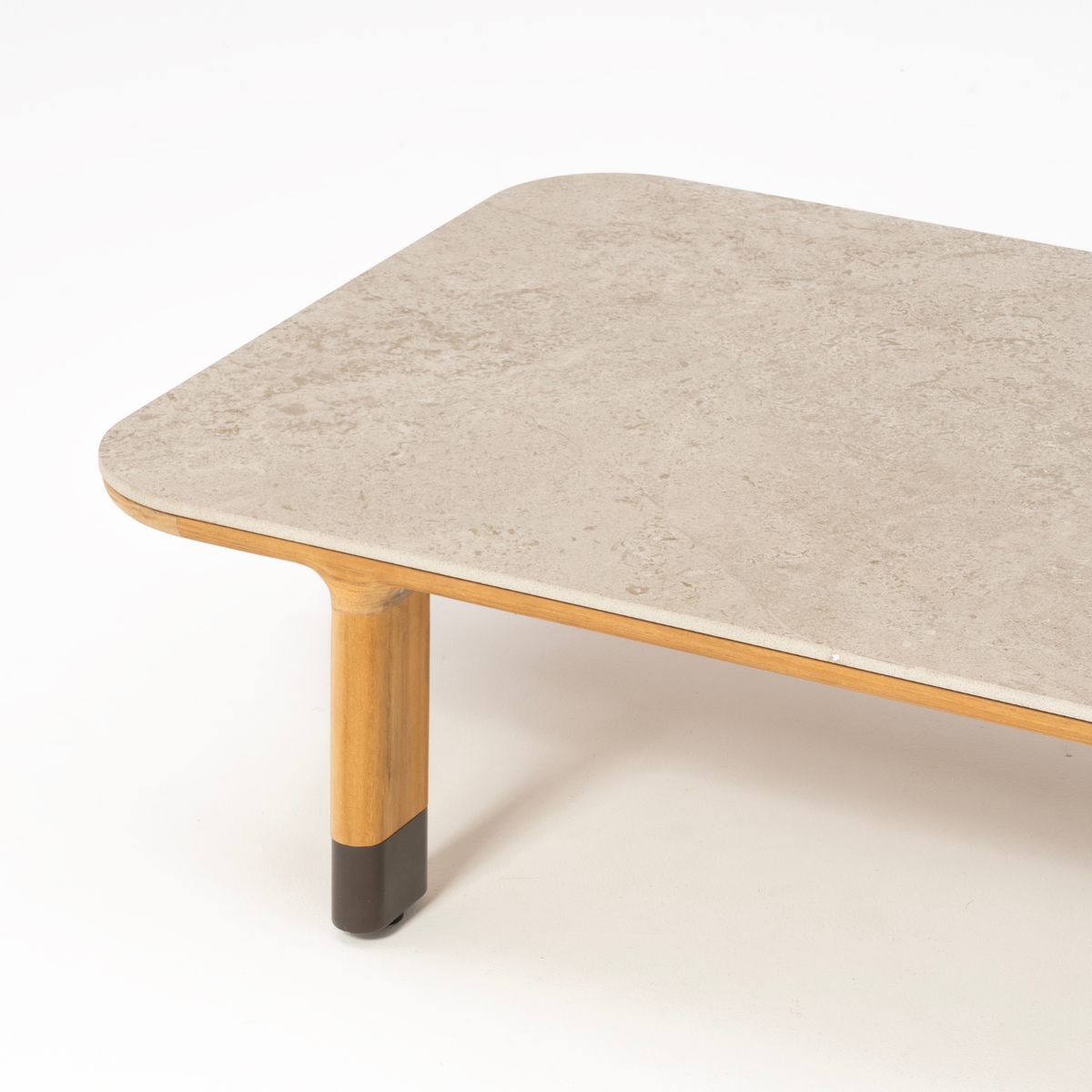 Cypress Teak 63" Rectangular Coffee Table - Sabbia Pana Ceramic Top