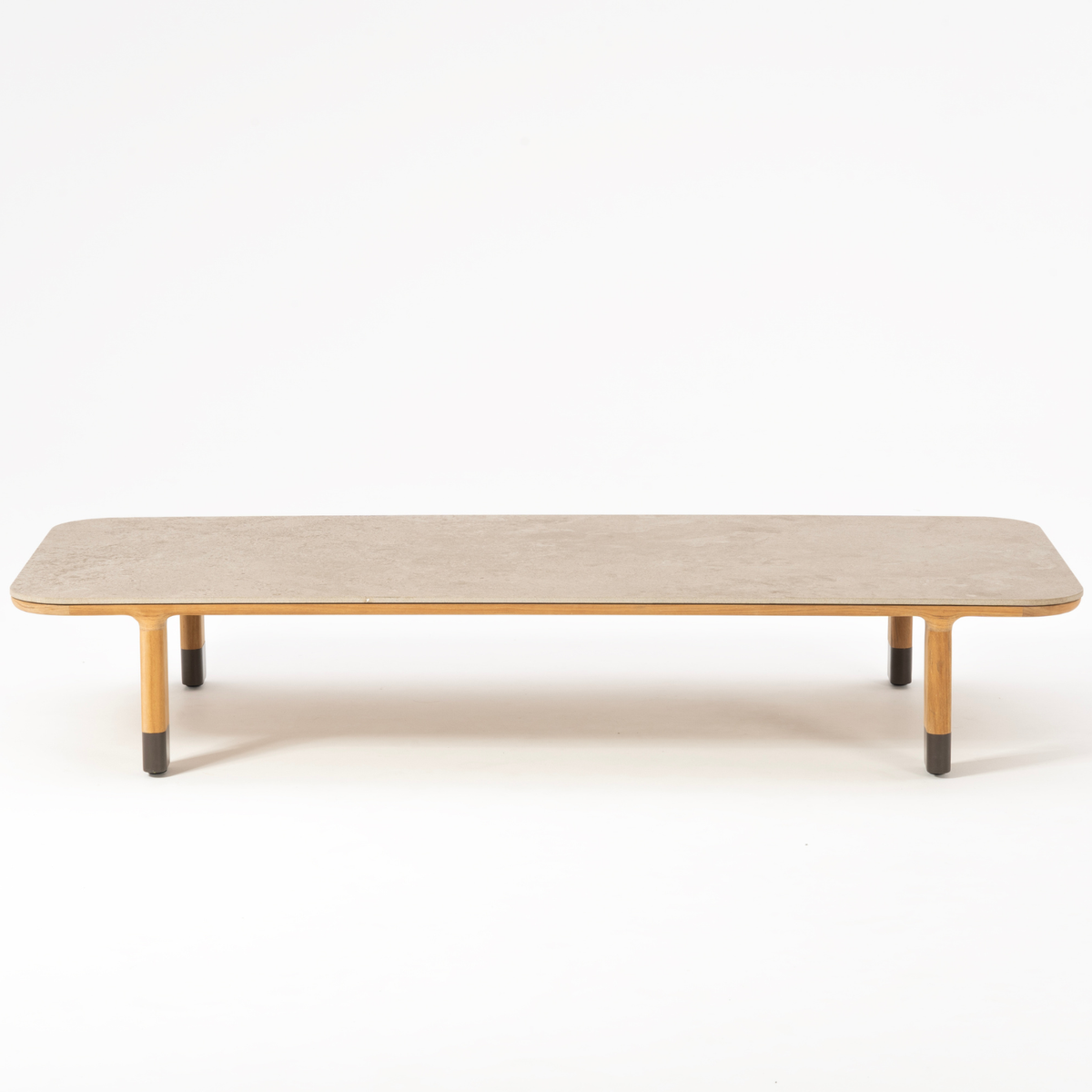 Cypress Teak 63" Rectangular Coffee Table - Sabbia Pana Ceramic Top