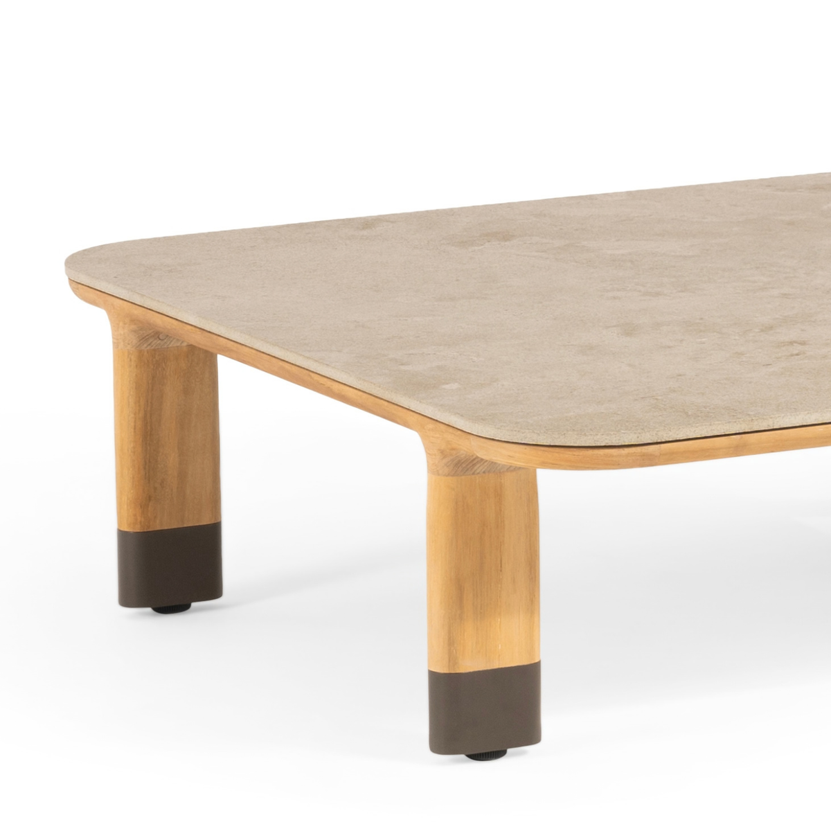 Cypress Teak 35" Square Coffee Table - Sabbia Pana Ceramic Top