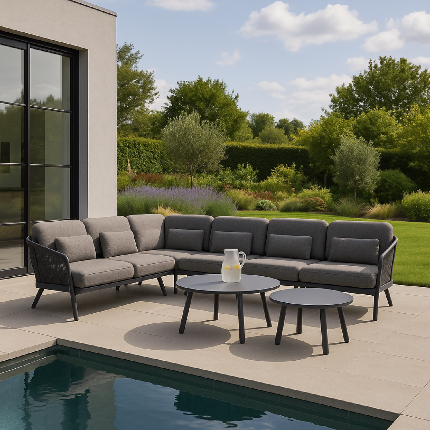 Alta II Outdoor L-Shape Sectional - Charcoal