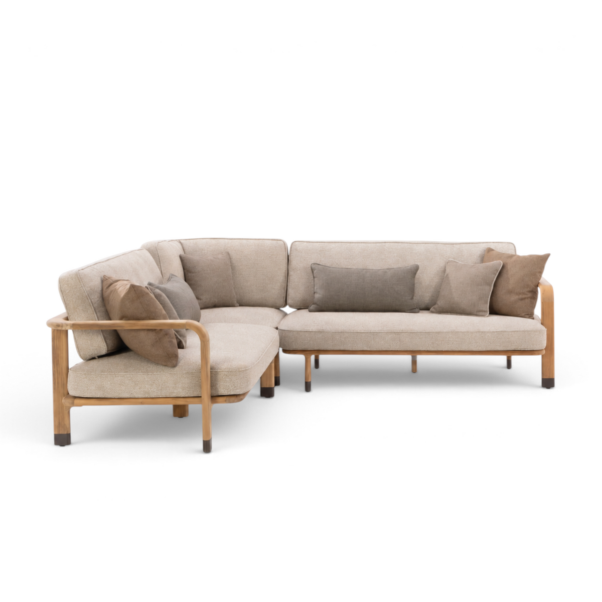 Cypress Teak 3Pc L-Shaped Sectional - Natural Oatmeal