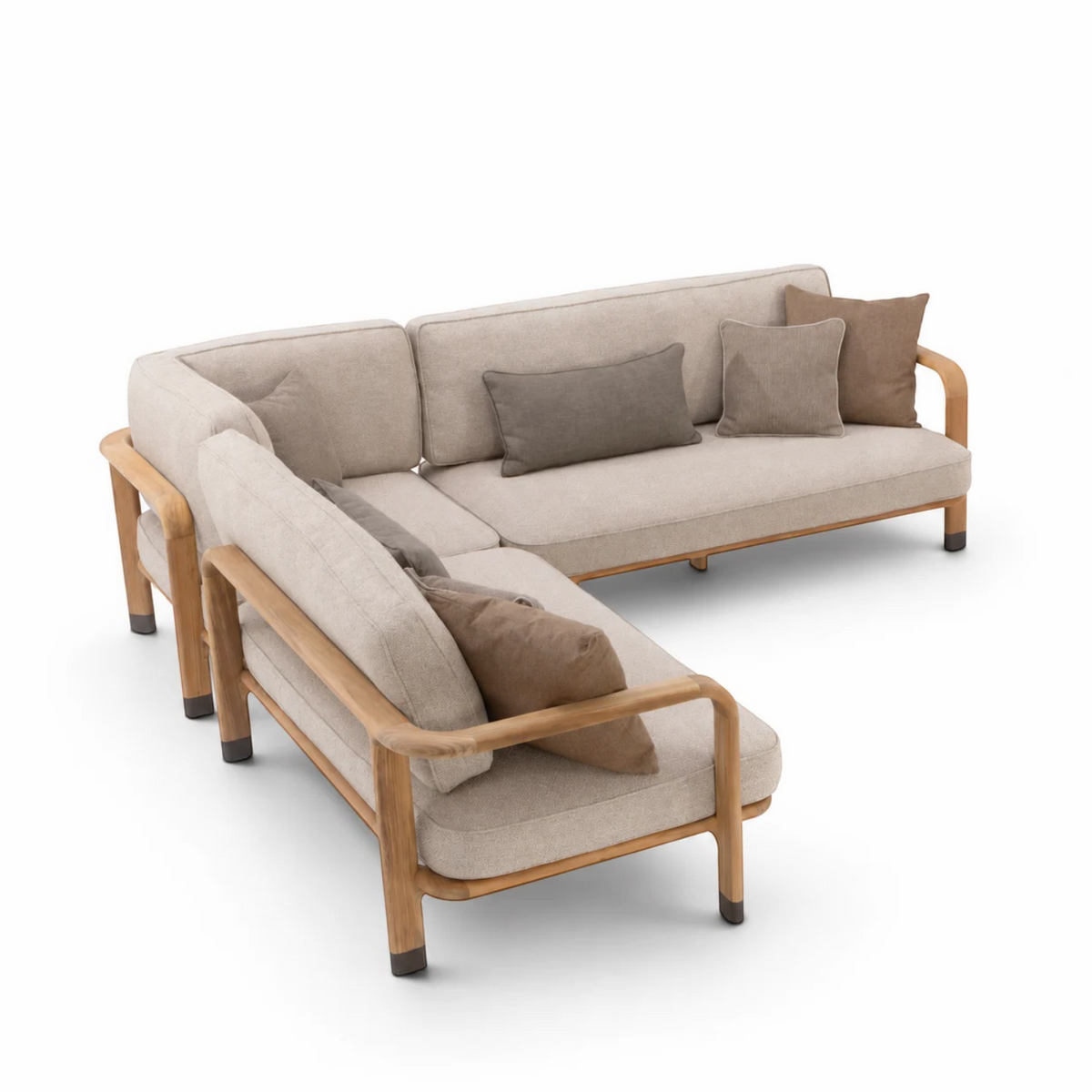 Cypress Teak 3Pc L-Shaped Sectional - Natural Oatmeal