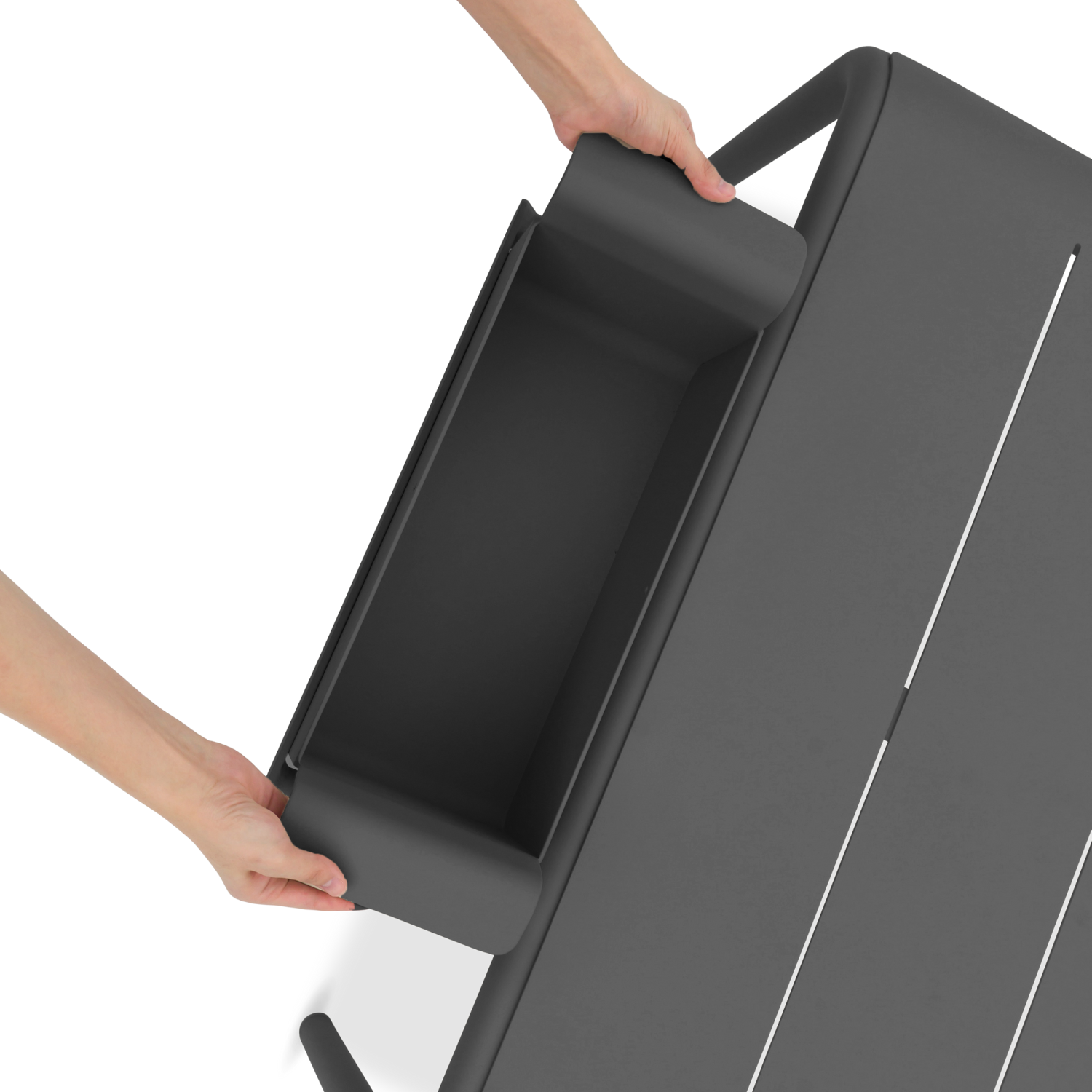 Davenport Rectangular Bar Table w/ Ice Bucket - Charcoal