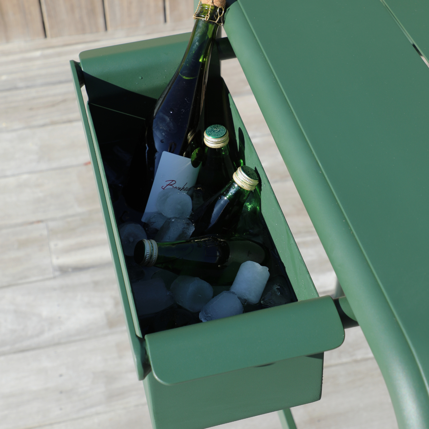 Davenport Rectangular Bar Table w/ Ice Bucket - Dark Green