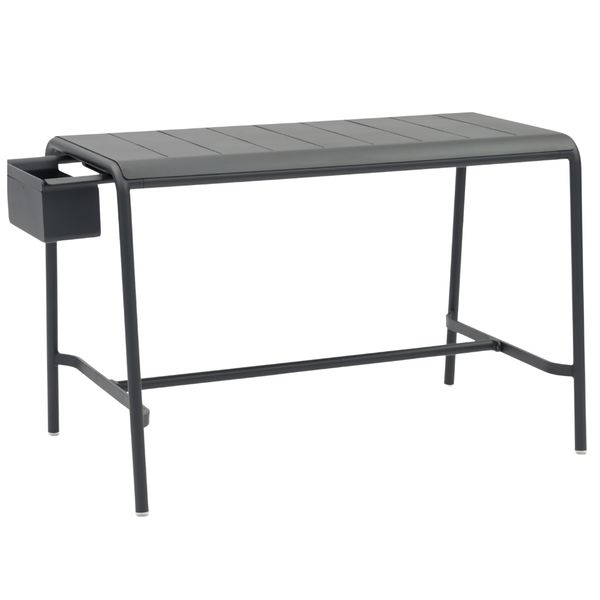 Davenport Rectangular Bar Table w/ Ice Bucket - Charcoal