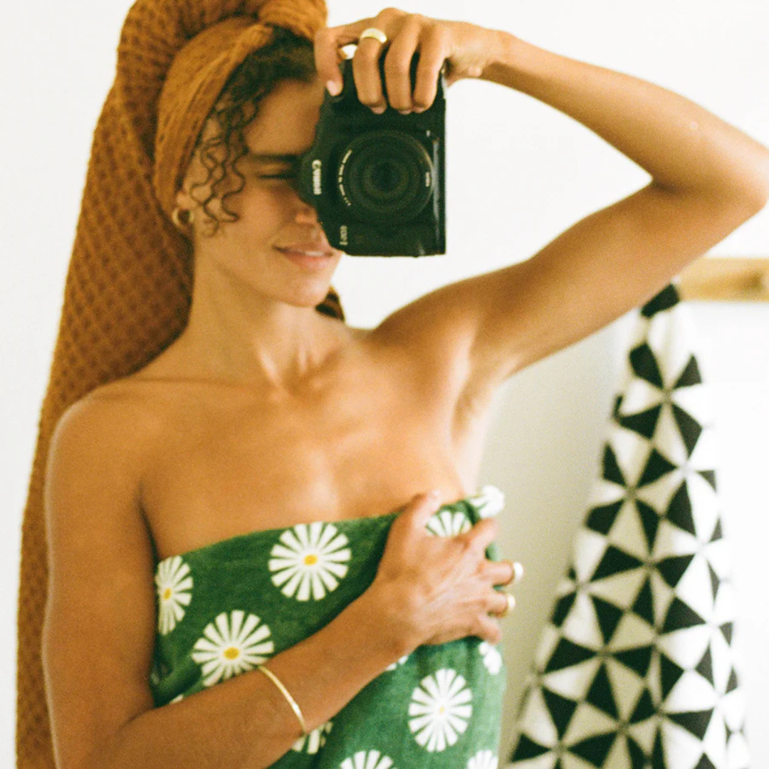 Velour Beach Towel - Green