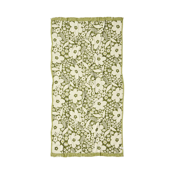 Turkish Fringe Beach Towel - Avocado