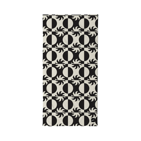 Velour Beach Towel - Black/White