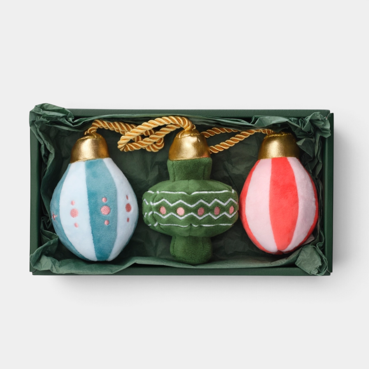 Pet Holiday Ornaments Squeaky Toy (Set of 3)