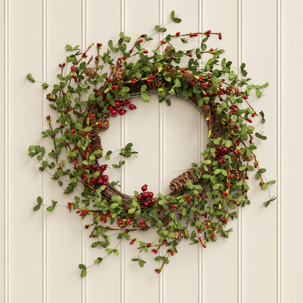 Artificial Rustic Red Winter Berry 18